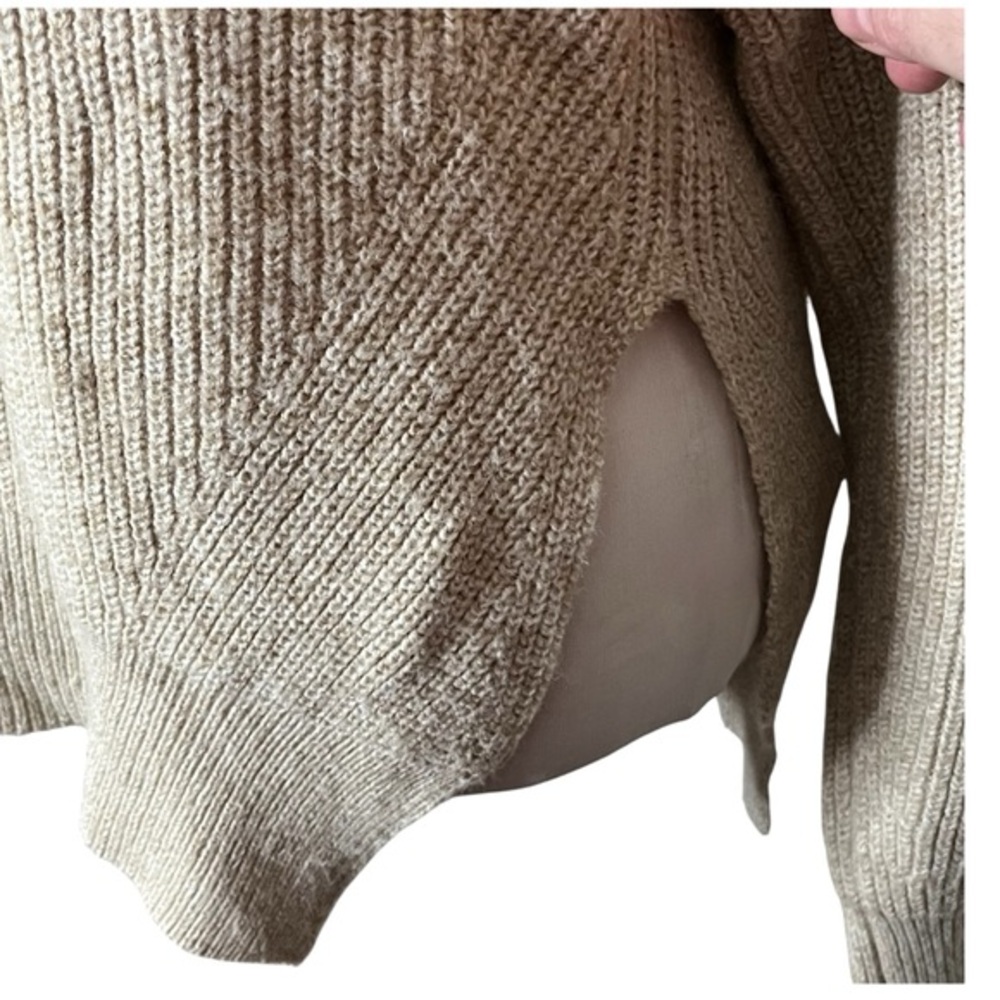Modern Citizen Oatmeal Knit Sweater Small Chunky Crewneck Ribbed Minimalist Cozy - Picture 6 of 9